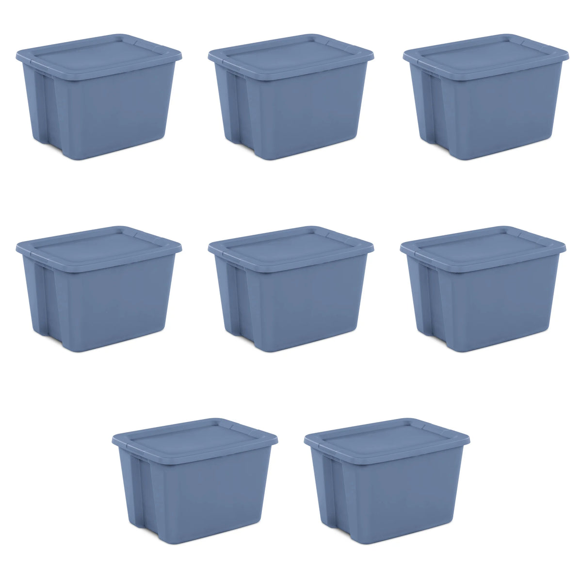 18 Gallon Plastic Tote Box, Set of 8 X5213