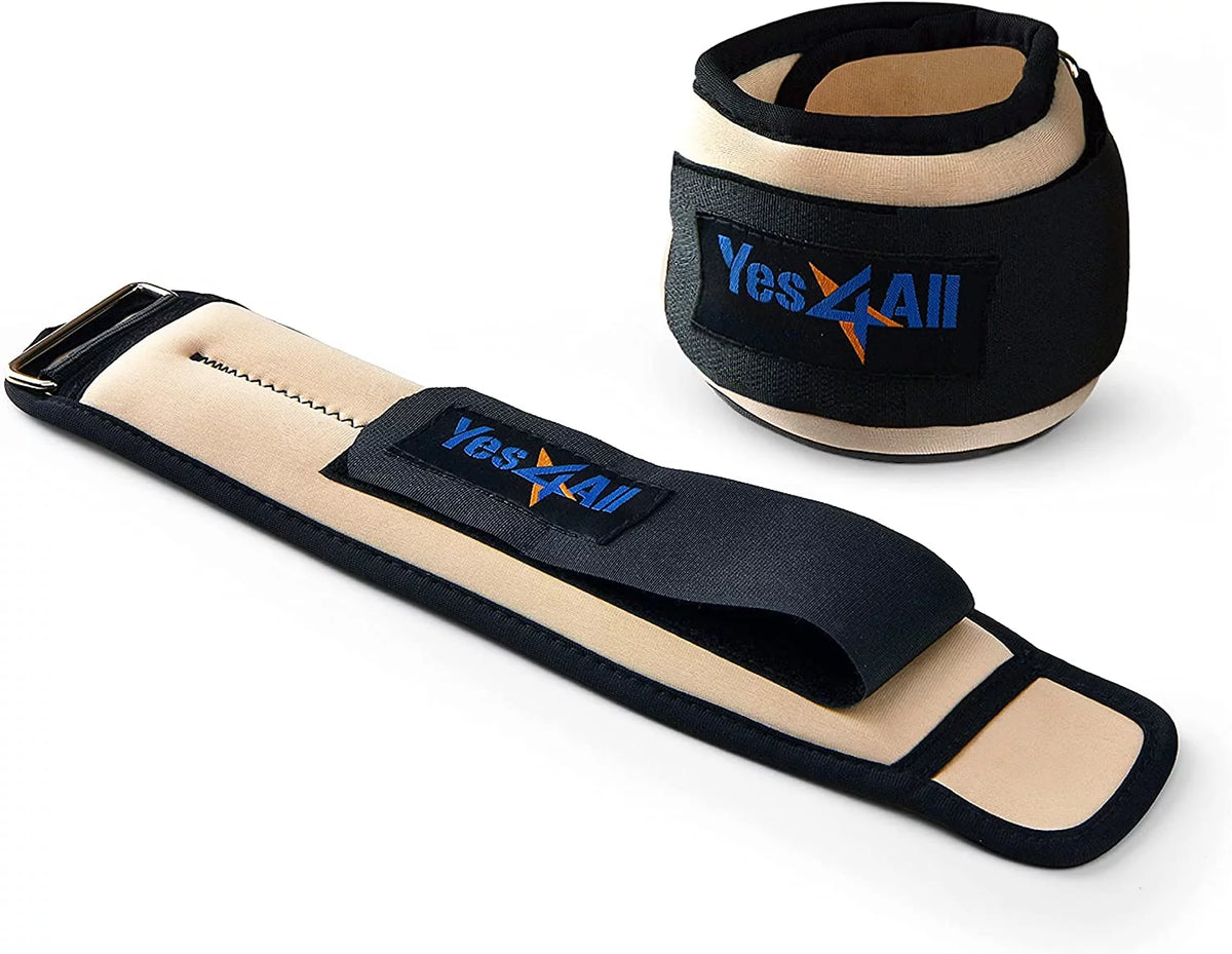 1 lbs Neoprene Ankle Wrist Weight, Beige, Pair S55950