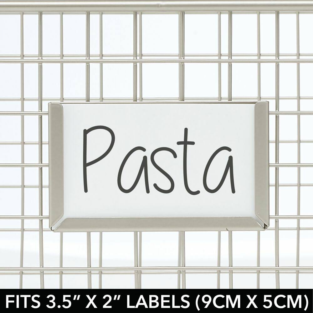 Metal Wire Food Organizer Storage Baskets with Label Slot Y4499