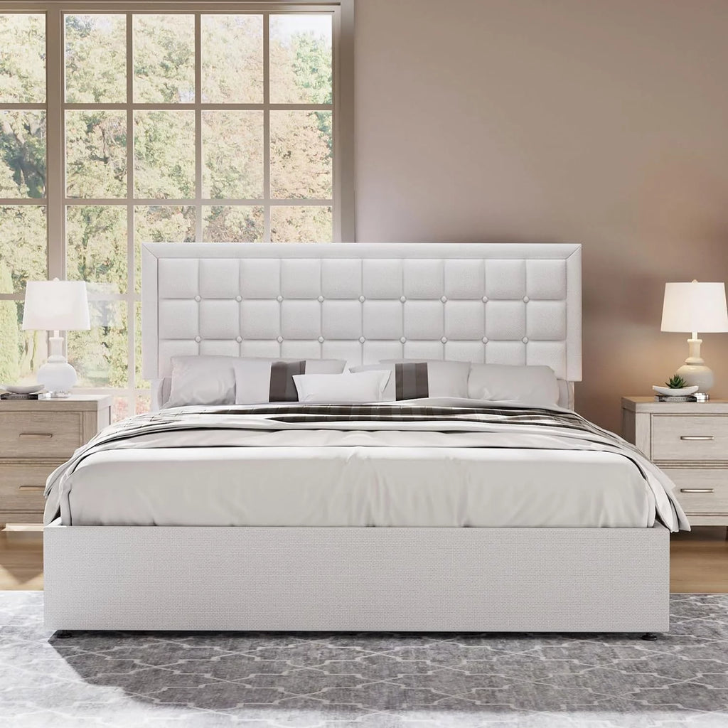 King Size Lift Up Storage Upholstered Platform Bed Frame K744146