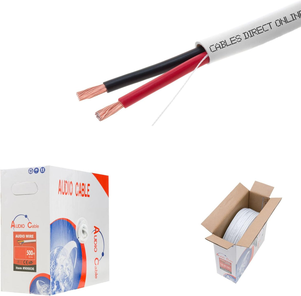 500ft 16AWG 2 Conductors CL2 Rated Speaker Cable Wire J296