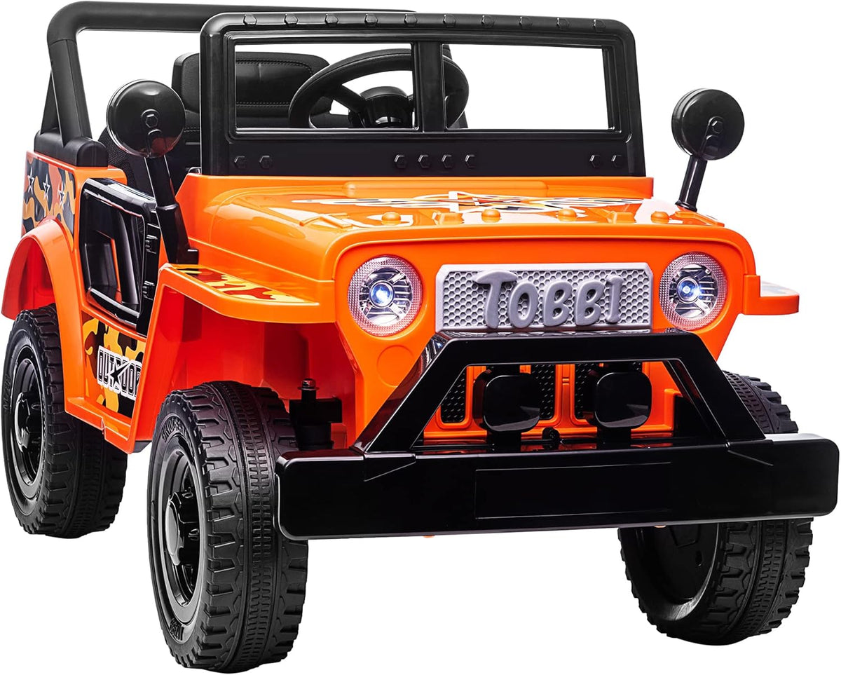12V Kids Ride On Truck Car with LED Lights Openable Doors D7884