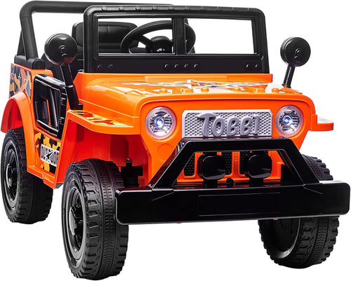12V Kids Ride On Truck Car with LED Lights Openable Doors D7884
