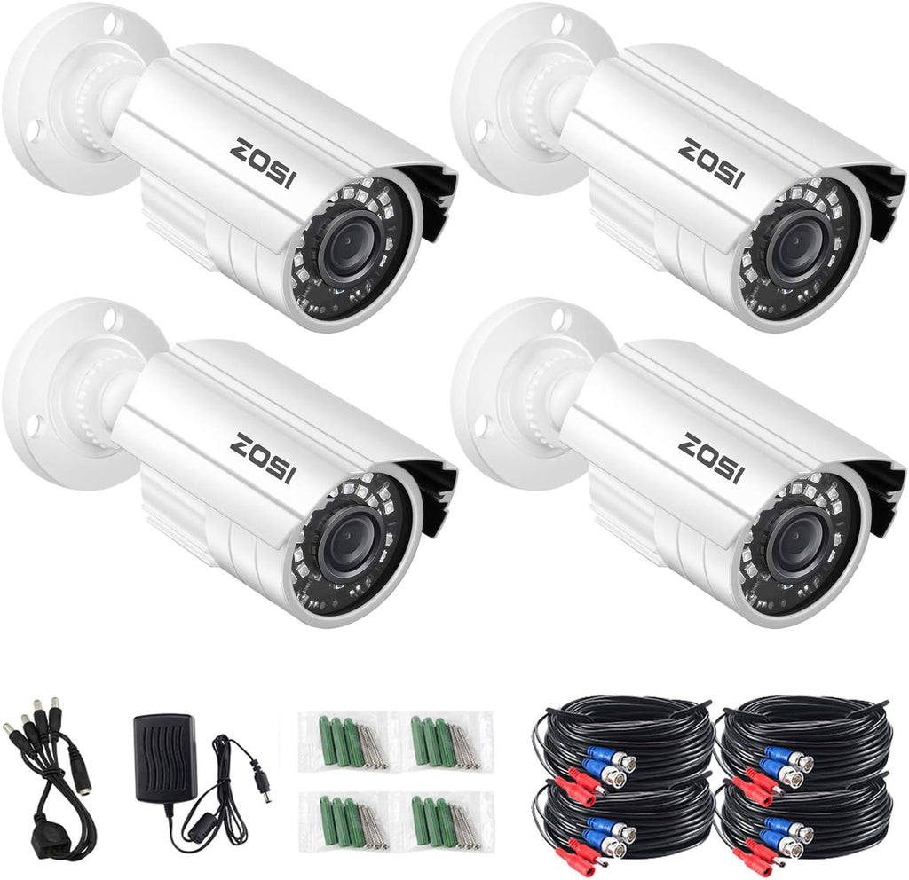 4 Pack 1080P HD-TVI Weatherproof Bullet Security Cameras D484