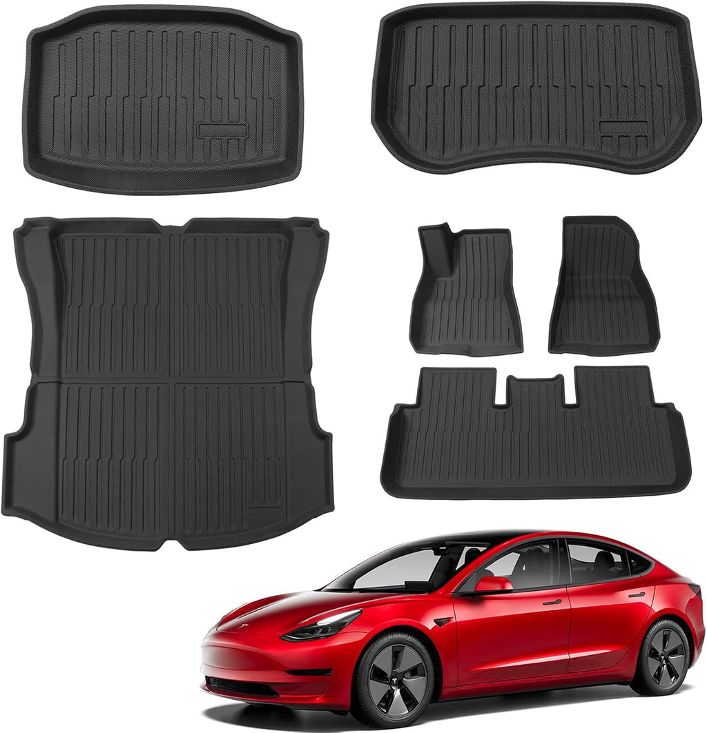 TPE Floor Mat Trunk Liner Cargo Mat Set of 6 Mats Q6599
