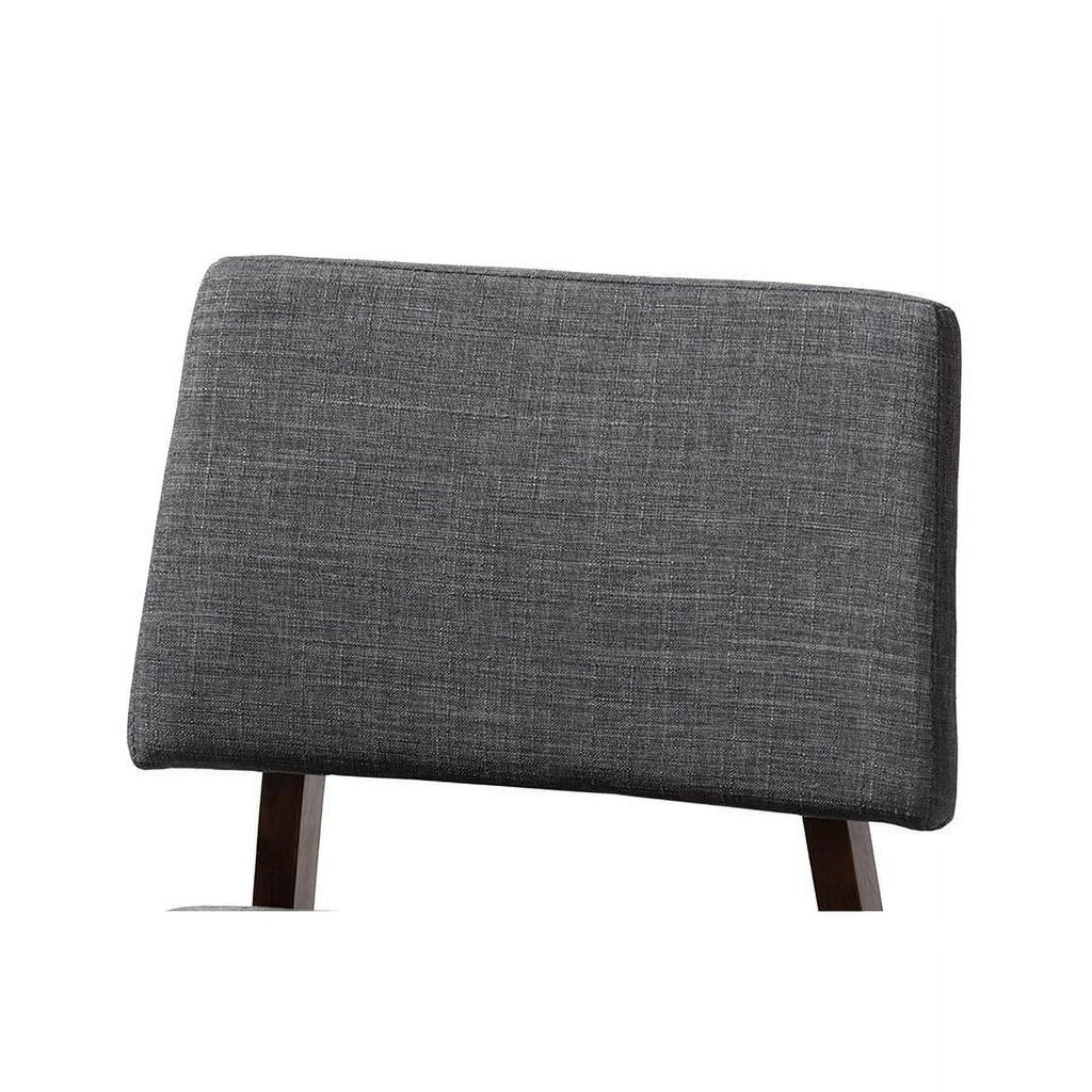 Dark Gray Fabric Upholstered Wood Bar Stool Set of 2 B938
