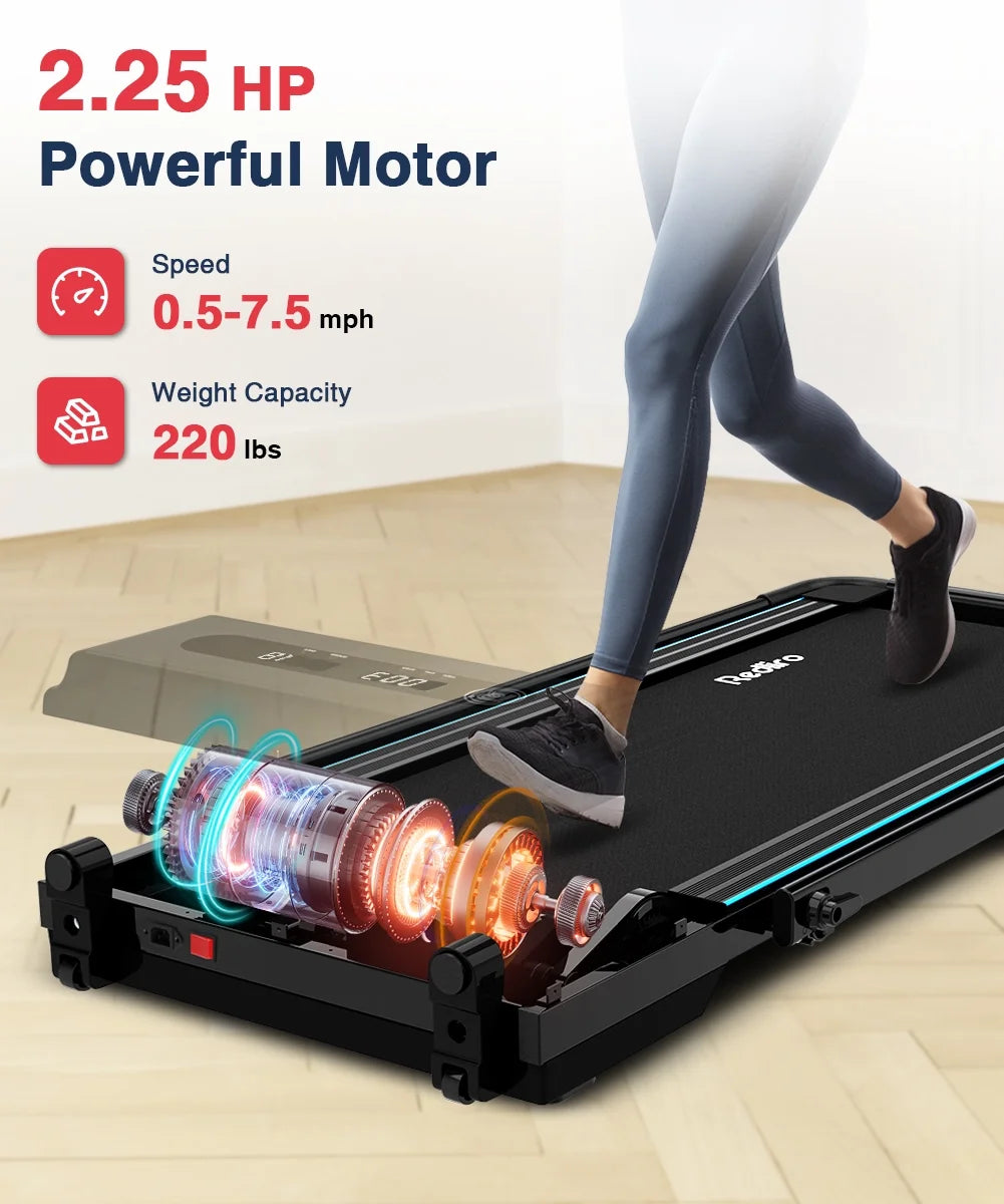 Folding Treadmill with Desk Adjustable Height 265LBS 2.25HP D88766