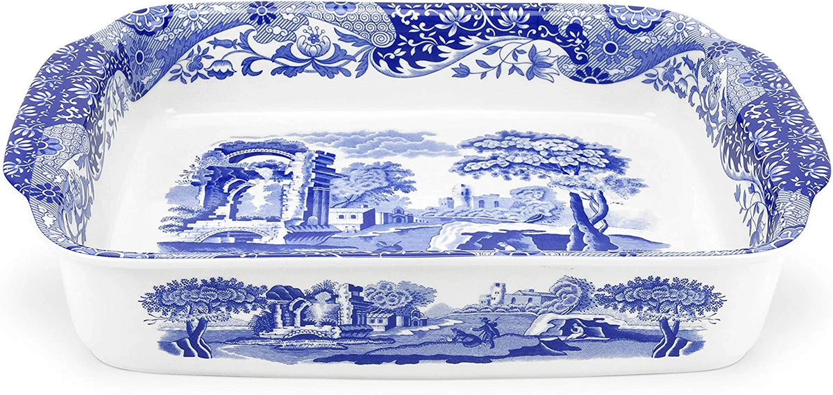 Blue Italian Rectangle Lasagna Handled Dish C54500