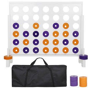 4 in A Row Wooden Board Game with Carry Case J65324