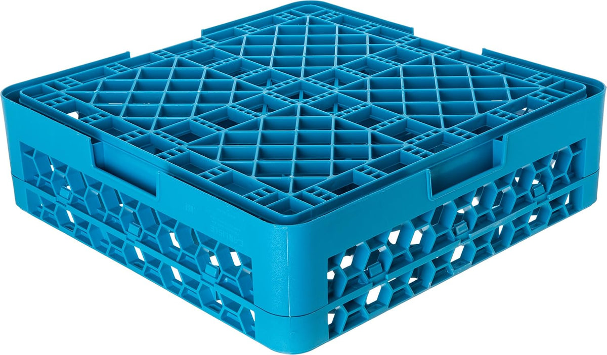20 Compartment Glass Rack with 1 Extender, Blue (Pack of 4) O742
