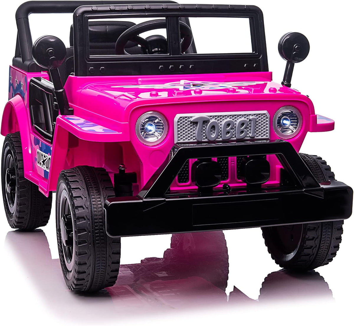 12V Kids Ride On Truck Car with LED Lights Openable Doors D7884