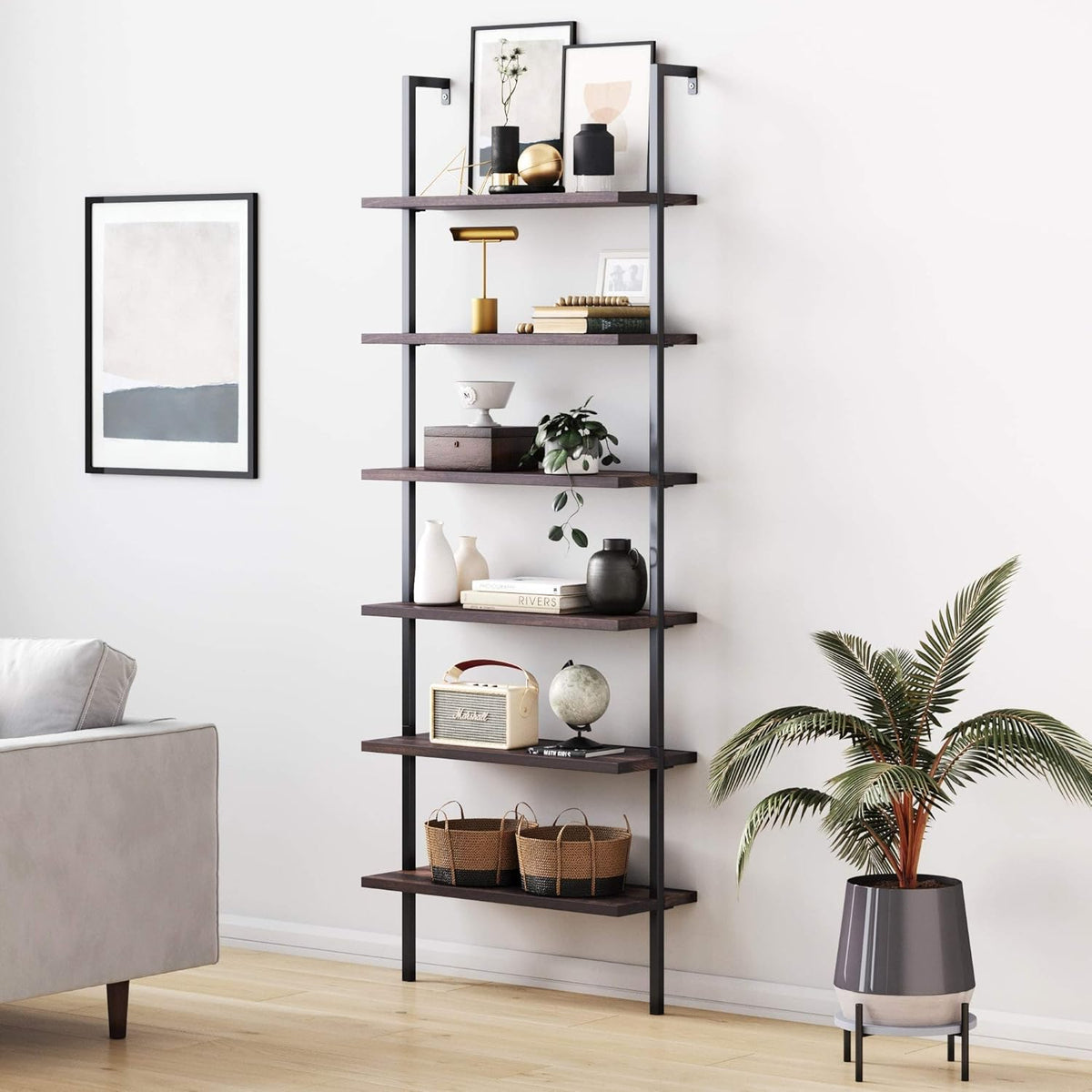 5-Shelf Oak Wood Modern Bookcase G258264