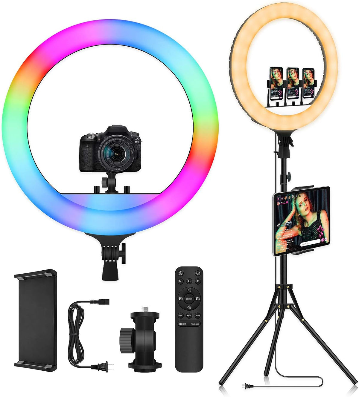 18 LED RGB Ring Light with Tripod J531132