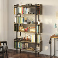 6-Tier Grey Wooden Bookshelf with Metal Frame L76324