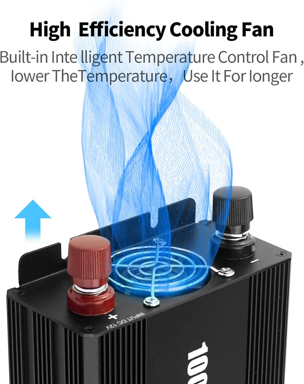 1000W Power Inverter 12V DC to 110V AC with 3 AC Sockets E77814