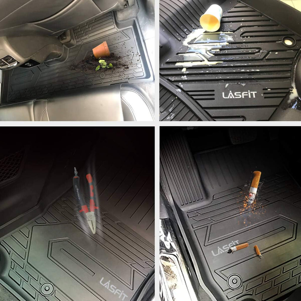 Black TPE Car Floor Liners Front & Rear Rows T255