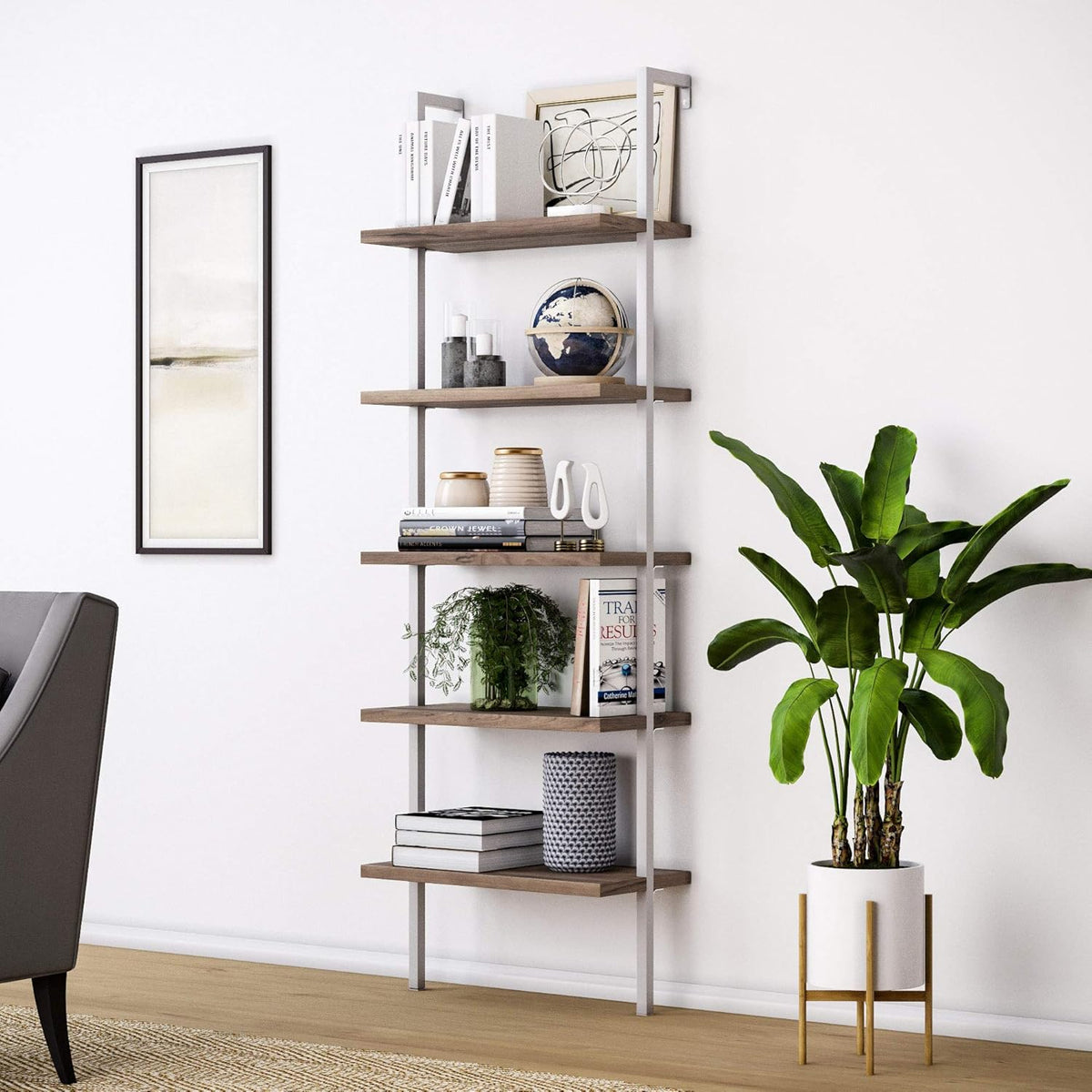 5-Shelf Oak Wood Modern Bookcase G258264