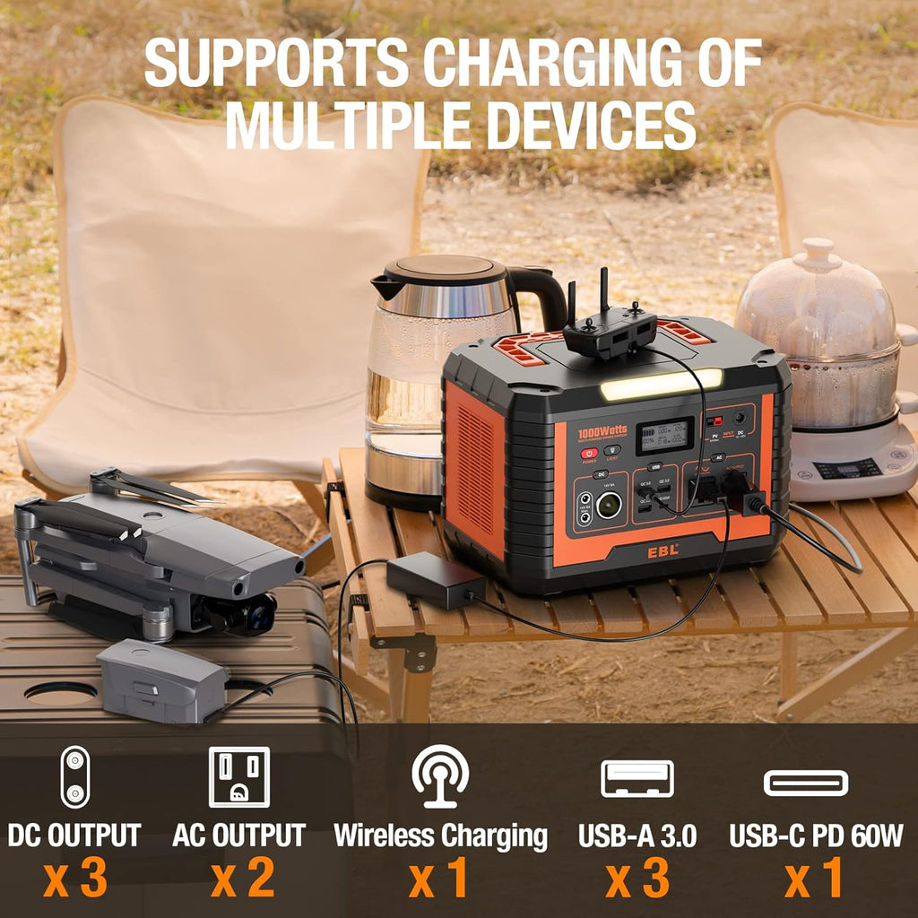 Portable Power Station 1000W 999Wh Solar Generator T7032