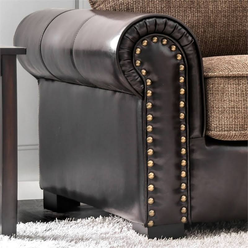 Brown Faux Leather Accent Chair P5001