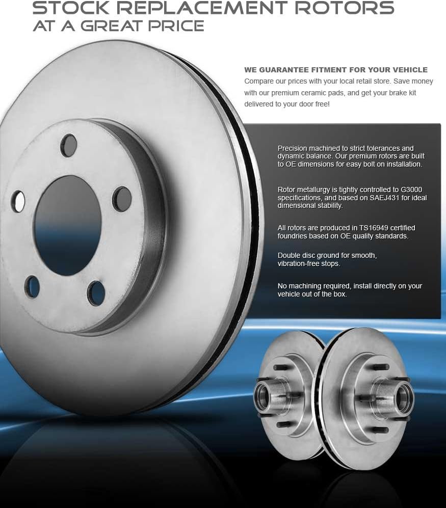 255 mm Front + 259 mm Rear Brake Rotors + Ceramic Pads + Hardware Q163