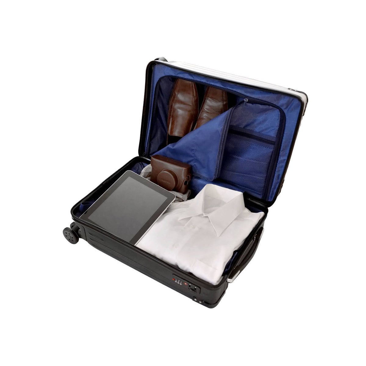 White Carry on Suitcase J48757