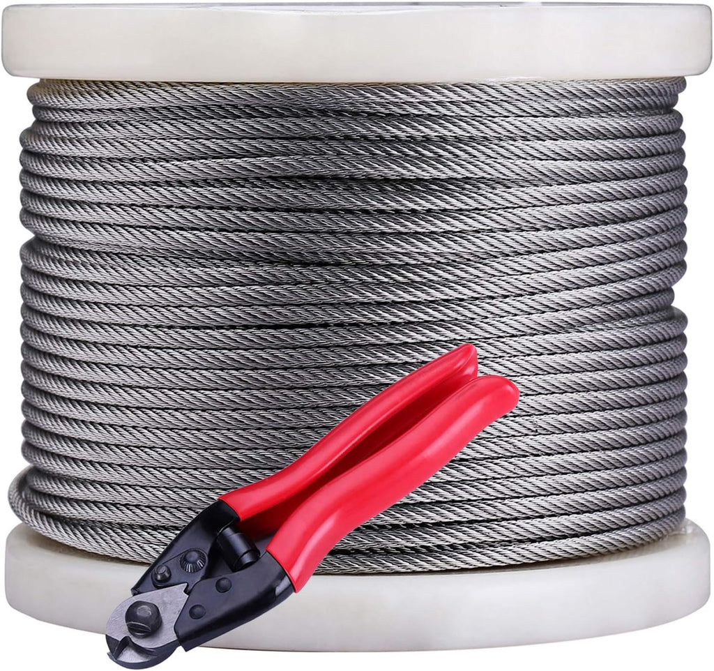 1/8 Stainless Steel Aircraft Wire Rope 7x7 300Feet T316 Marine Grade X49832