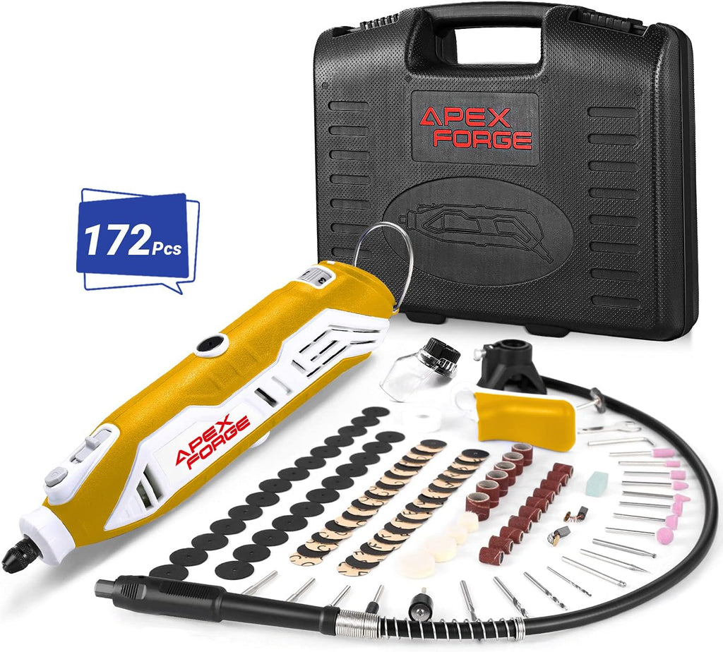 172 Accessories Rotary Tool Kit with Keyless Chuck and Flex Shaft H7653