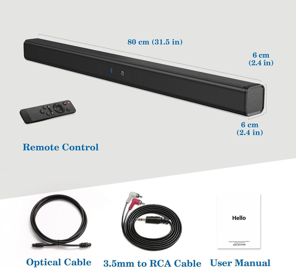 Wired & Wireless Bluetooth 5.0 Soundbar U43992