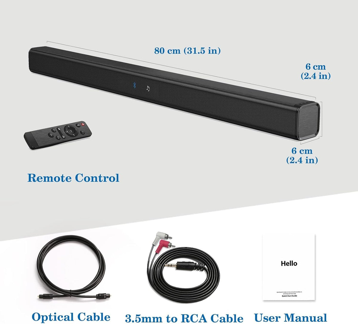 Wired & Wireless Bluetooth 5.0 Soundbar U43992