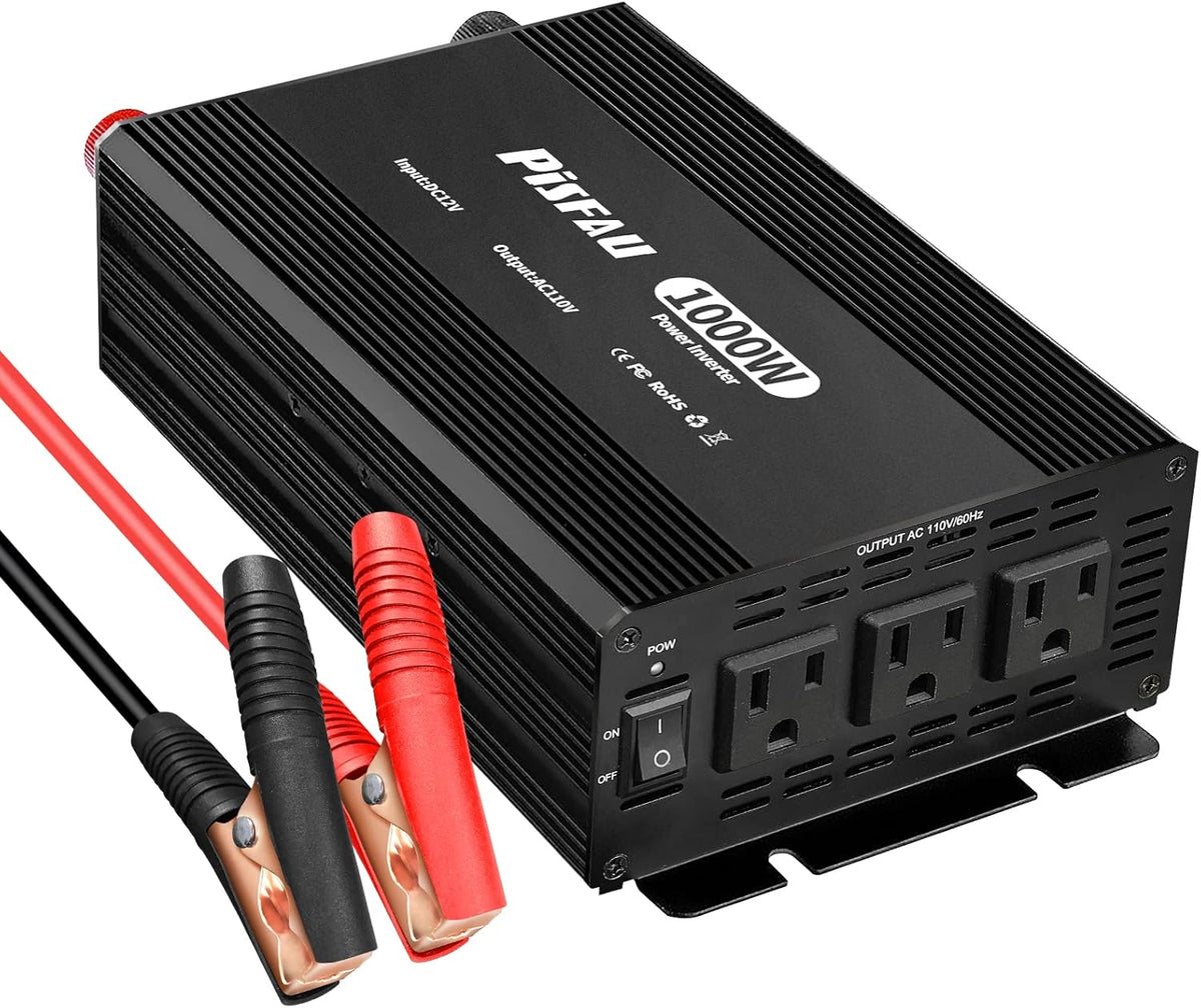 1000W Power Inverter 12V DC to 110V AC with 3 AC Sockets E77814