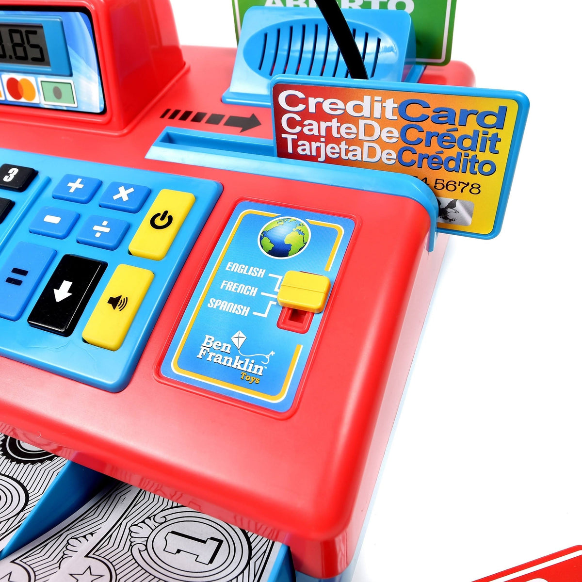 Talking Cash Register Kit with Play Money and Store Set in Red Toy N97545