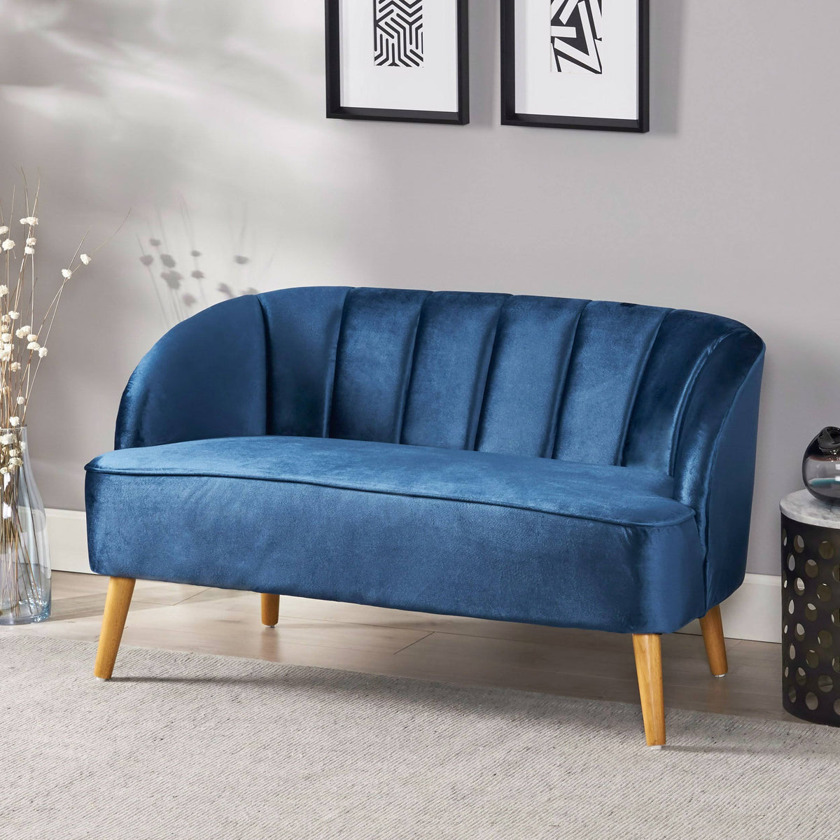 Modern Velvet Settee F743