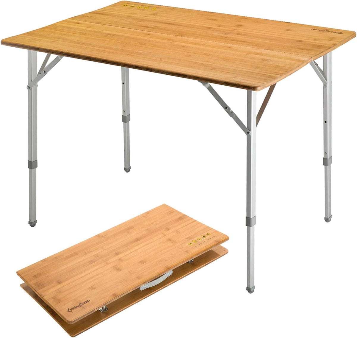 Folding Camping Table with Adjustable Height Aluminum Legs B692175