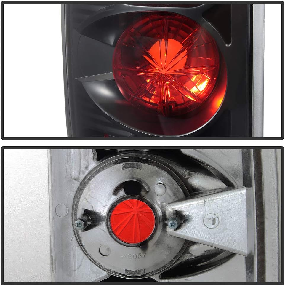 Black Tail Lights Brake Lamps Pair Set Q87825