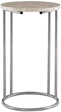 Silver Metal Accent C Table K939