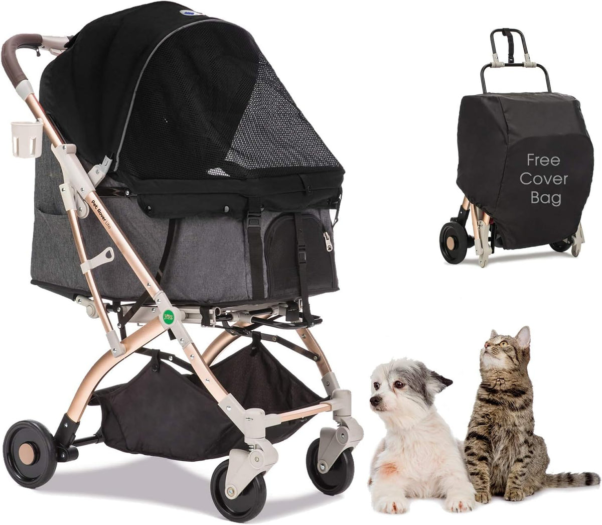 Light-Weight Pet Stroller with Convertible Compartment K1229