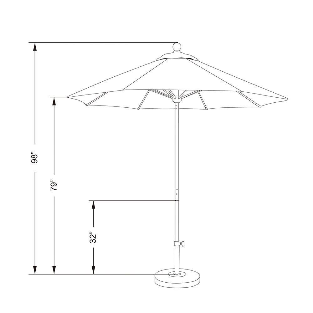 White 7.5& Market Umbrella S213803