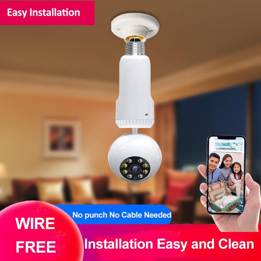 2MP 1080P Wireless PTZ Security Camera with E27 Bulb Connector D218