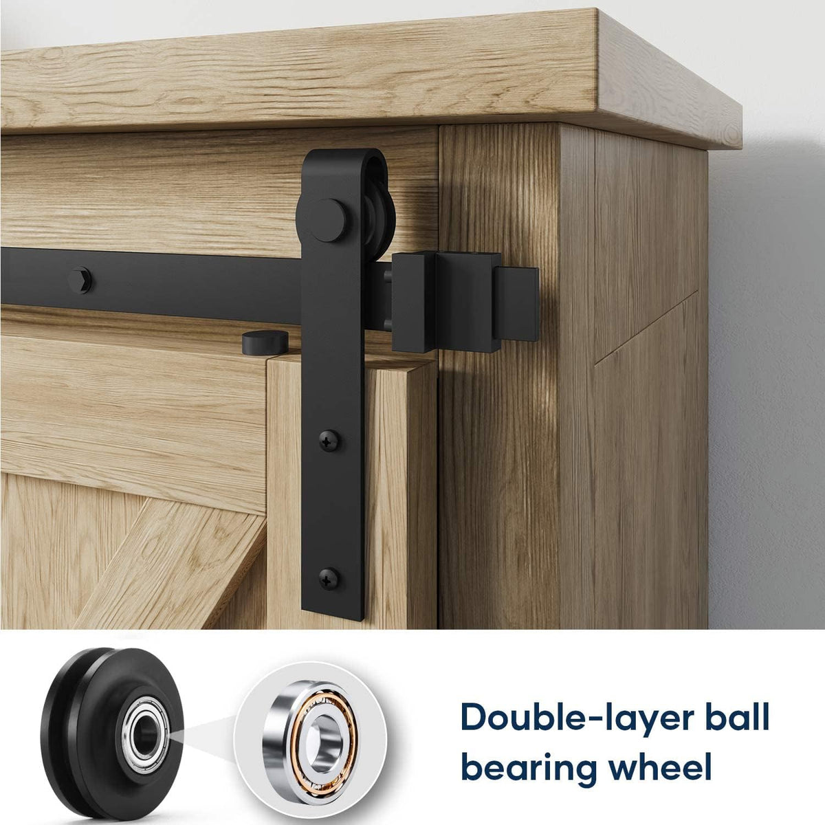 6 FT Mini Sliding Double Barn Door Hardware Track Kit M88095