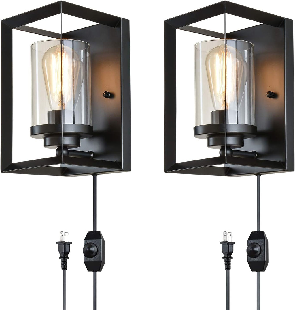 Black 2 Pack Wall Sconce Light Fixture R406192