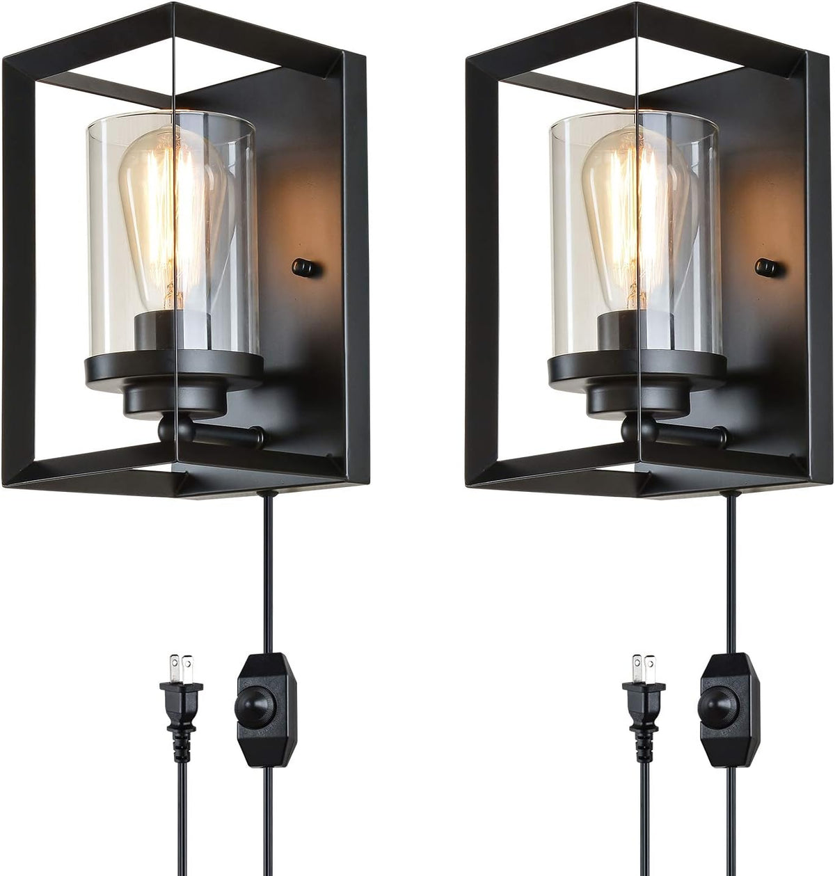 Black 2 Pack Wall Sconce Light Fixture R406192