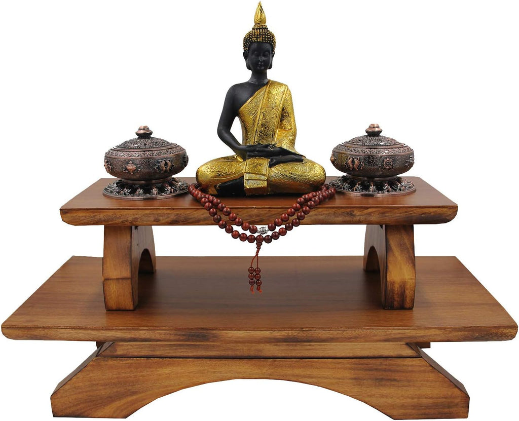 Solid Wood Hand Carved Meditation Table I13003