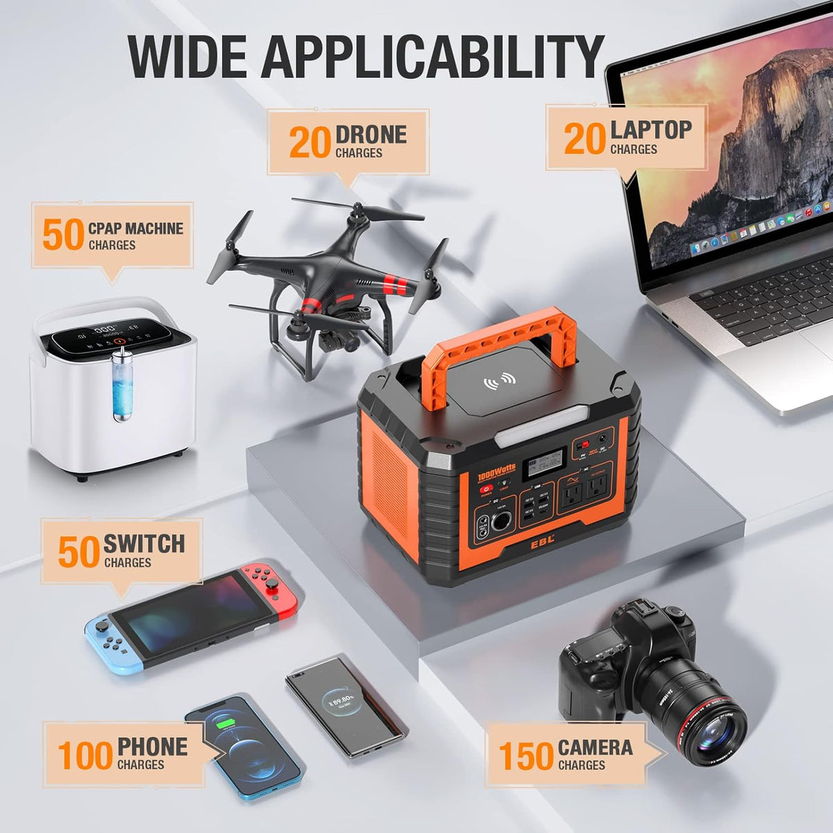 Portable Power Station 1000W 999Wh Solar Generator T7032