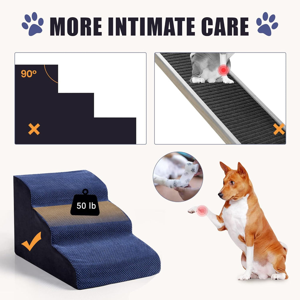 3 Tiers Non-Slip Foam Dog Stairs S8114