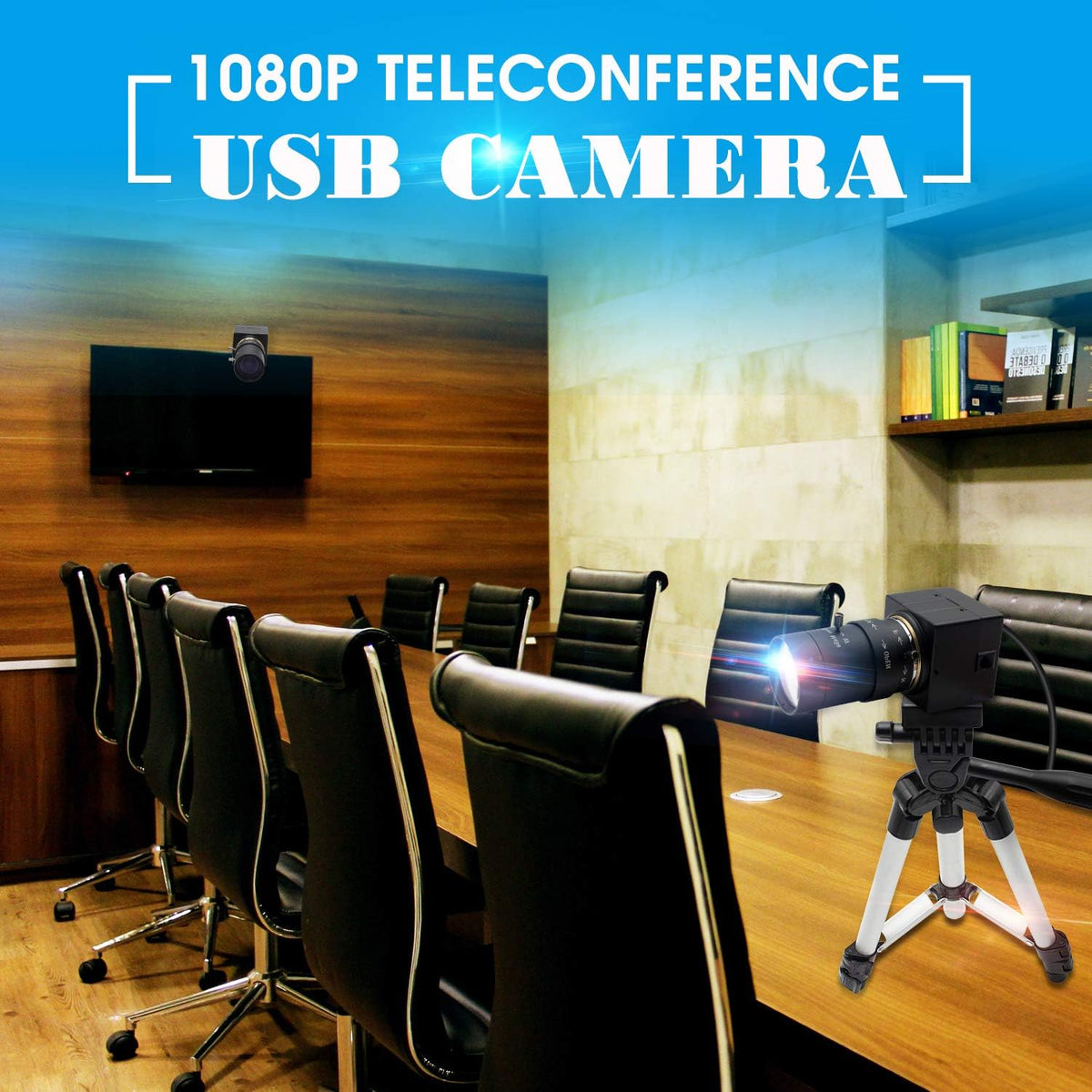 USB 5-50mm Varifocal Lens 1080P CMOS Webcam Q715382