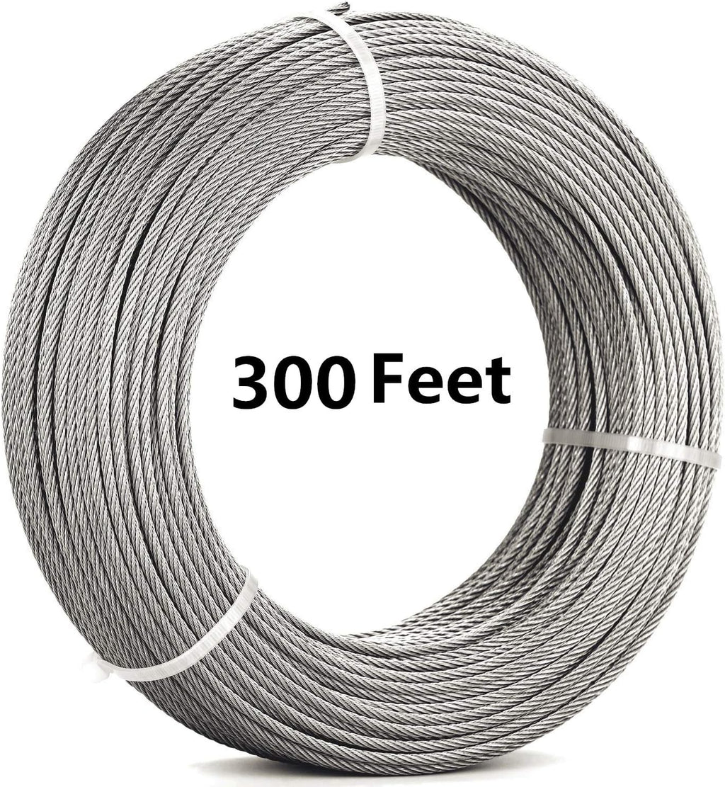 1/8 Stainless Steel Aircraft Wire Rope 7x7 300Feet T316 Marine Grade X49832