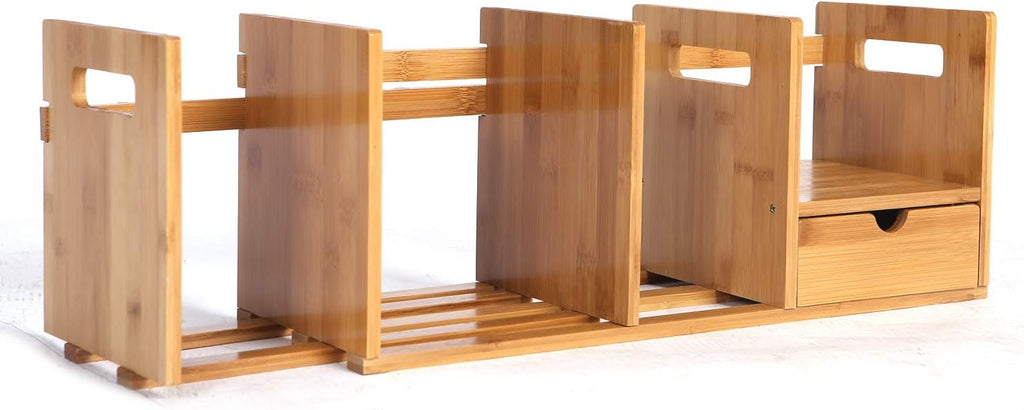 Bamboo Desktop Bookshelf with 3 Drawers A208