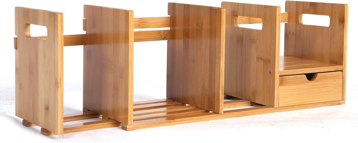Bamboo Desktop Bookshelf with 3 Drawers A208