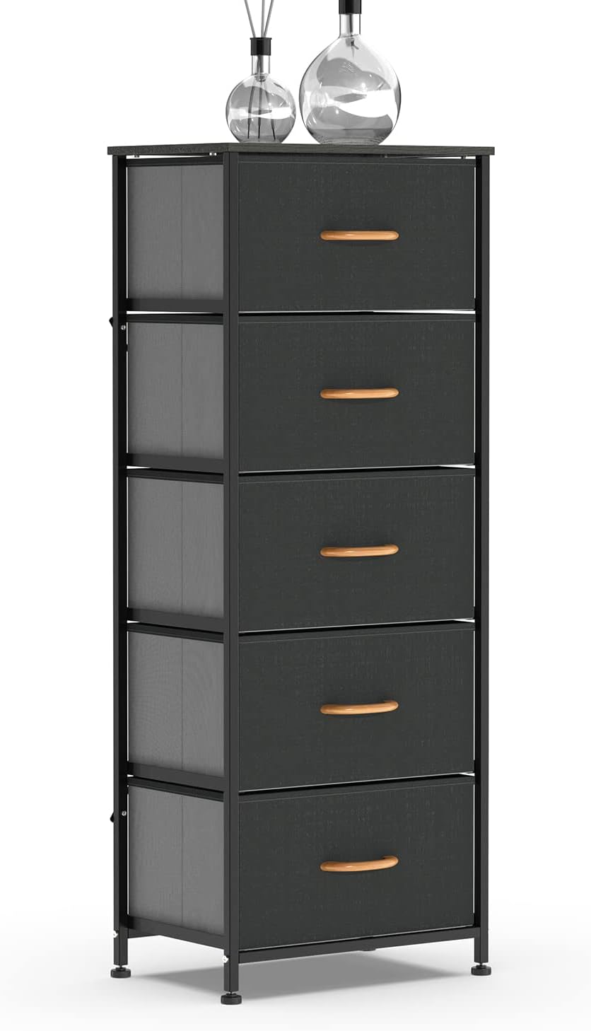 5 Drawer Fabric Dresser Tower T93247