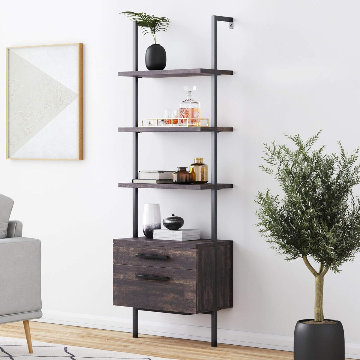 5-Shelf Oak Wood Modern Bookcase G258264